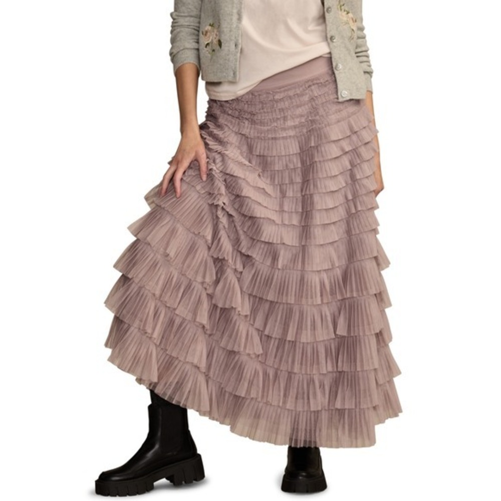 Lucky Brand Tulle Ruffle Maxi Skirt - Picture 2 of 9